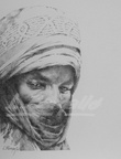 Tuareg -30x20 cm. - puntillisme, rotring