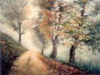 Bosc amb boira - 25F 55x81 cm.